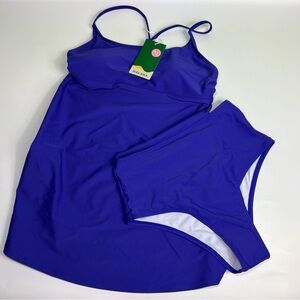 Halara two piece swim suit purple size S NWT